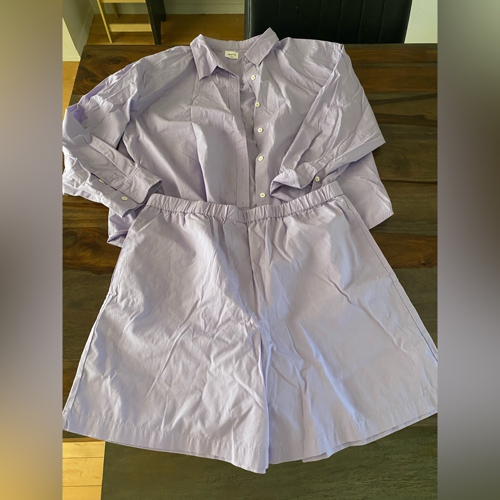 Aritzia Set Button Up and Shorts